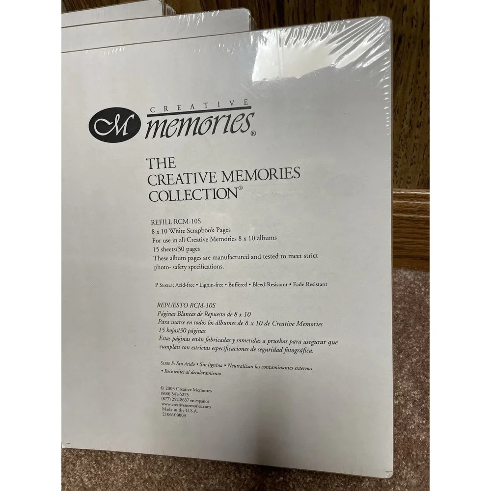 Creative Memories RCM-10S‎ 8x10 White Scrapbook Pages 15 Sheets/30 Pages